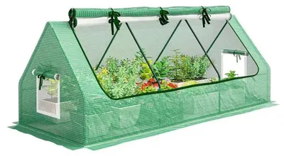 Image de Mini serre - Serre de jardin - 240x90x90 cm - Structure en acier - Film en PE/PP - 3 fenêtres - Vert