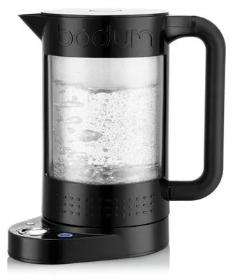 Produktbild von Wasserkocher, BODUM BISTRO, 1,1 L, 1500 W, 5 Temperaturstufen, Doppelwandig, Glas Innenraum, Schwarz