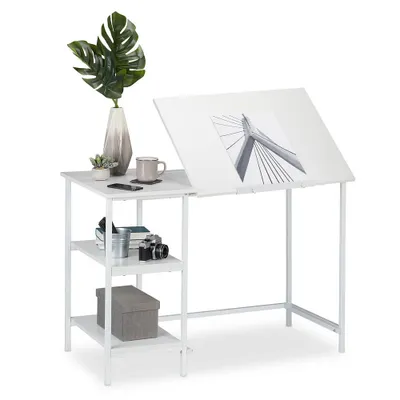 Obrázok produktu pre relaxdays 10026046_954 relaxdays Schreibtisch weiß rechteckig