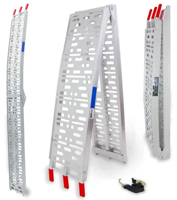 Produktbild von TRUTZHOLM 1x Auffahrrampe klappbar 228 cm Traglast 340 kg Alu grau gelocht Rampen Motorradrampe
