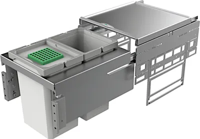 Produktbild von Naber, Cox® Base 1T 400-2. Abfallsammler, m. Biod., hellgrau, Höhe 360 mm - Mülleimer