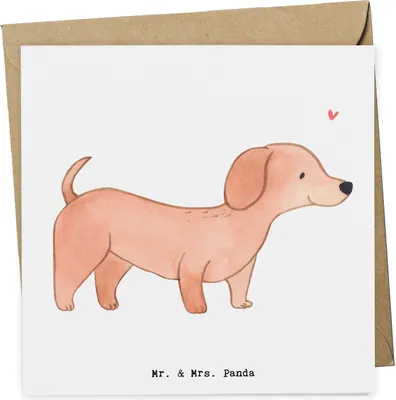 Produktbild von Mr. & Mrs. Panda Grußkarte Dackel Kurzhaardackel Moment - Weiß - Geschenk, Dachshund, Teckel, Klappkarte, anlasskarte, doppelkarte, faltkarte, Glückwunschkarte