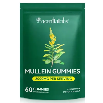 Produktbild von Königskerzen Extrakt Gummis 50:1 – 2000mg Tagesdosis (Mullein Gummies) – Vegan & Glutenfrei – 60 Stück
