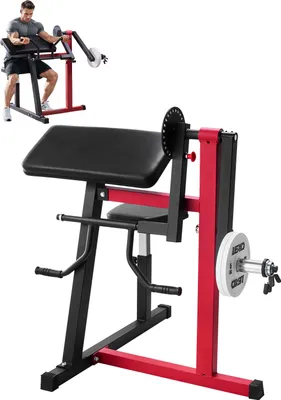 Produktbild von VEVOR Preacher Curl Bank, 2 in 1 Bizeps-Curlbank und Trizeps-Extension-Maschine, isolierte Bizeps-Station mit sitzendem Arm, Krafttrainingsbank, Trainingsgerät für das Heim-Fitnessstudio