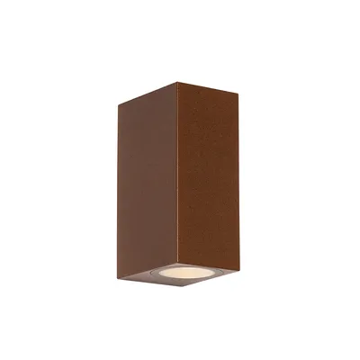 Zdjęcie produktu dla Nowoczesna lampa ścienna zewnętrzna brązowo-rdzawa z tworzywa sztucznego 2-światłowa - Baleno