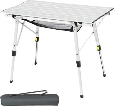 Image de Table de camping pliante Famanu - Table en aluminium réglable en hauteur, dimensions 90 x 53 cm
