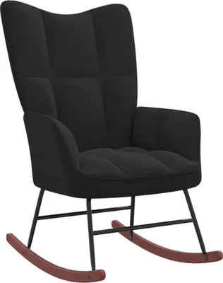 Image de Chaise à bascule Noir Velours