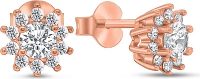 Produktbild von Glittering bronze earrings with zircons EA325R