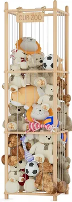 Immagine prodotto di Porta-peluche, grande, scaffale in legno, con scomparti, per la cameretta dei bambini