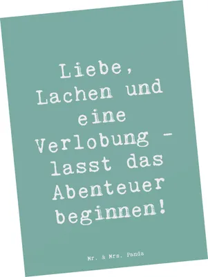 Produktbild von Mr. & Mrs. Panda Postkarte Spruch Verlobungsfeier Abenteuer - Meeresbrise - Geschenk, Heirat, Postkarten, Grußkarte, Zukunft, Heiraten, bildkarte, Ansichtskarte, Liebe