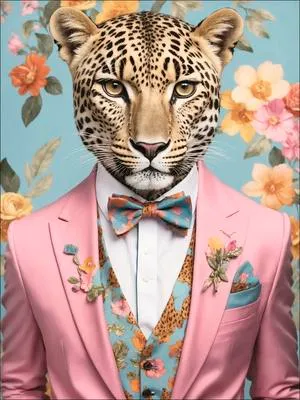 Produktbild von Leinwandbild Leopard In A Suit I 57x77 cm