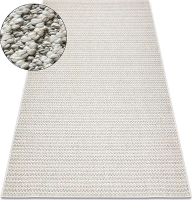Produktbild von Teppich JERSEY 19236 grau - Struktur, Schleife BOHO beige 160x220 cm