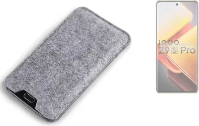 Produktbild von K-S-Trade Filz Handyhülle kompatibel mit Vivo iQOO Z9s Pro Schutzhülle Filztasche Filz Tasche Case Sleeve Handy Hülle Filzhülle grau