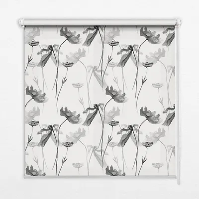 Produktbild von Seitenzug-Rollo Fensterrollo Jalousie - Lichtdurchlässig Springrollos - 70x140 cm - Gezeichnete Blumen
