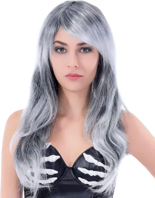Immagine prodotto di Parrucca donna lunga ondulata grigio argento - taglia unica