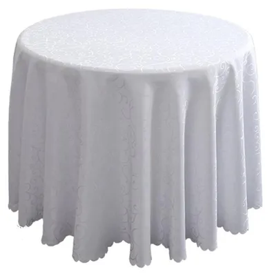 Runde Tischdecke Polyester Weiß Ø 300 cm für Hochzeit