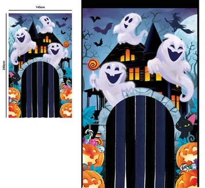 Productafbeelding van Halloween, griezelige clown, pompoen, gordijn, decoratie, horrorfeest, circus, spookachtige nacht, beangstigend, grijnzend, eng, herfstfestival, kleur: meerkleurig
