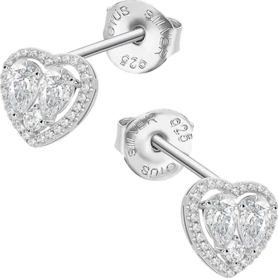 Image de Lotus Silver Clou d'oreille coeur avec zircon LP3745-4/1