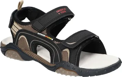 Produktbild von AMERICAN CLUB HL163 Solide KinderSandalen, Naturleder Innensohle, Klett Sandalen, Sportsandalen, Schwarz/Braun 34