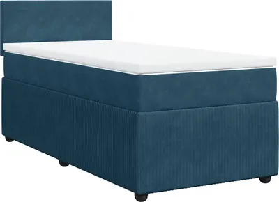 Produktbild von vidaXL Boxspringbett mit Matratze Blau 100x200 cm Samt