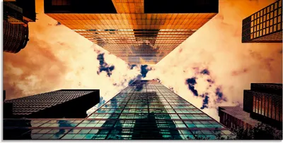 Produktbild von ARTland Glasbild New York Hochhaus Größe: 60x30 cm