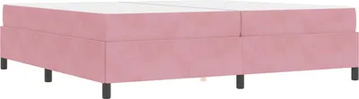 Obrázek produktu pro Rám postele vidaXL, růžová barva, rozměry 200 x 200 cm, potahová látka