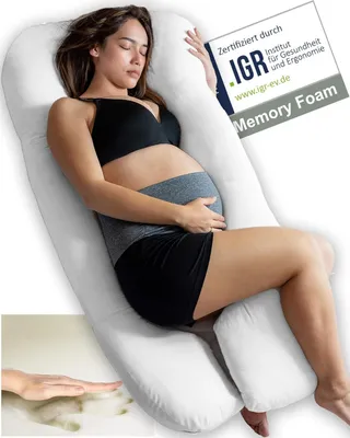 Produktbild von Traumreiter Seitenschläferkissen mit Memory Foam Körperunterstützung & Bezug, Weiß, Größe M