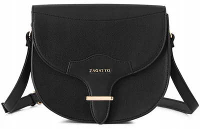 Zdjęcie produktu dla Torebka damska  crossbody listonoszka pasek na ramię czarna ZAGATTO