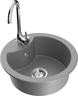 Produktbild von Mexen Diego 1-Becken-Granit-Spüle mit Mischbatterie Telma, Grau - 6512-71-670200-00