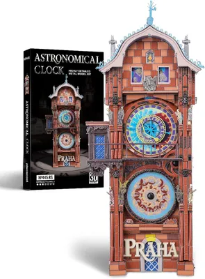 Obrázek produktu pro 3D kovová puzzle hodiny, 117 dílků, stavebnice pro dospělé, architektonický model do domácnosti