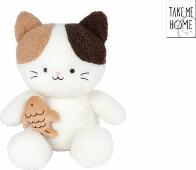 Zdjęcie produktu dla Take Me Home – pluszowa kotka z rybką – 55/46 cm