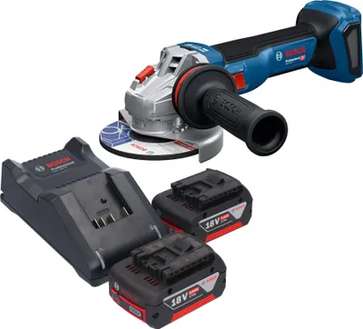 Immagine prodotto di Smerigliatrice angolare a batteria Bosch GWS 18V-11 Professional 18 V 125 mm + 2 batterie da 5,0 Ah + caricabatteria