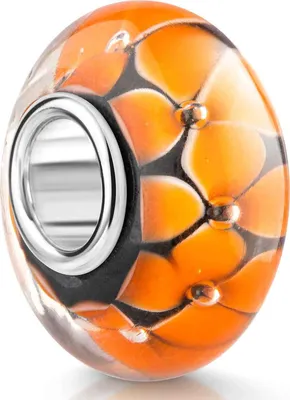 Produktbild von MATERIA by Matthias Wagner Glas Bead Blumen schwarz orange 815