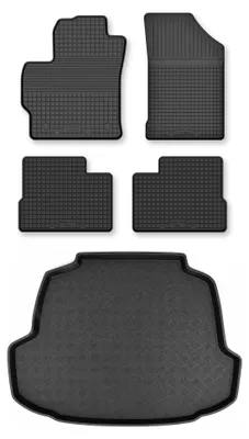 Imagen del producto de Alfombrillas de goma + bandeja de maletero para Toyota Corolla XII E21 desde 2019 (sedán) – juego de 5 piezas, , a medida – Wielganizator Semi-Un