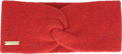 Seeberger feines Kaschmir Stirnband mit Metal-Logo in rot