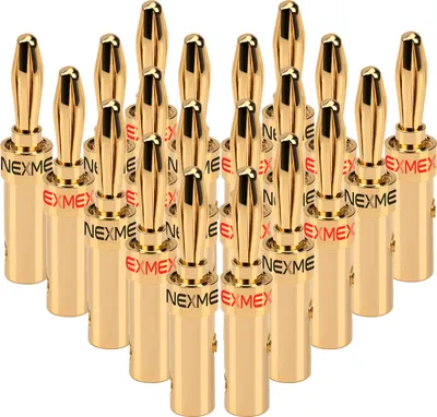 Produktbild von Bananenstecker 4mm schraubbar 20x Stecker vergoldet NEXMEX für Lautsprecherkabel