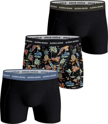 Produktbild von Björn Borg - Herren - Boxershorts Aus Baumwolle, 3er-Pack - Blau/Bunt/Schwarz - Gr. S