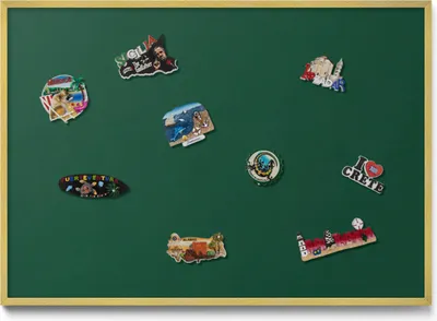 Produktbild von Magnettafel 100x70 cm – Goldener Rahmen – Farbe Dunkelgrün – Magnetboard, Magnettafel, Magnetpinnwand, Wohnzimmer & Kinderzimmer