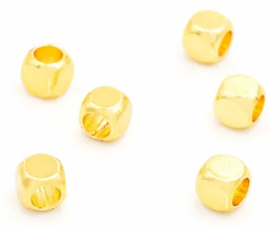 Produktbild von Vintageparts Zwischenperlen aus Messing in goldfarben 4 mm 6 Stück