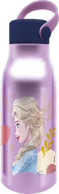 Produktbild von Tataway Disney Frozen Elsa und Anna, Aluminium-Trinkflasche für Mädchen, 760 ml, lila, mit Silikonverschluss und Griff