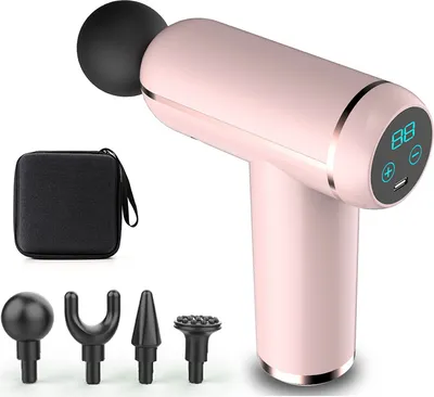 Produktbild von Massage Gun Portable Massage Gun LCD-Muskel-Massagegerät mit 4 Massageköpfen, 1500 mA