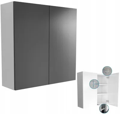 Zdjęcie produktu dla wisząca szafka łazienkowa 80x80 (2x40) szary mat