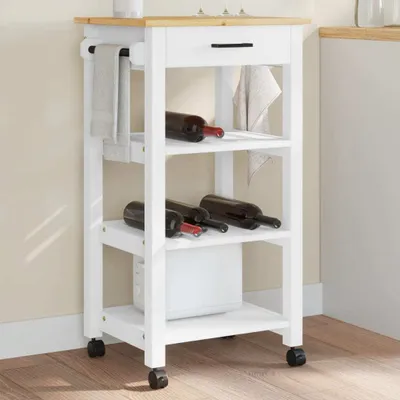 Produktbild von Möbel Küchenwagen MONZA 48x40x90 cm Massivholz Kiefer - Servierwagen 376081