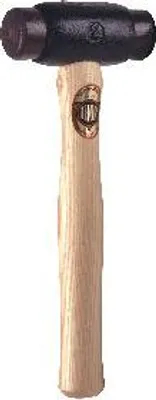 Image de Marteau THOR avec inserts en peau brute, rond (Ø) 44 mm, 1.300 g, avec manche en bois