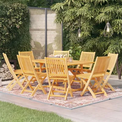 Produktbild von The Living Store 9-tlg. Garten-Essgruppe Massivholz Teak