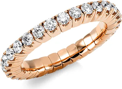 Produktbild von Flex-Ring aus 750 Gold Rotgold 29 Brillanten 1,33ct TW-SI B:3,3mm 4er-Krappe Innenumfang 53mm  Ø16.9mm