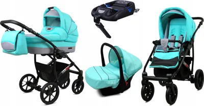 Obrázok produktu pre BabyLux® Largo | Kočík 4v1 Set | Mint | Kočík Kombi | Súprava na kočík | Isofix-Basiss