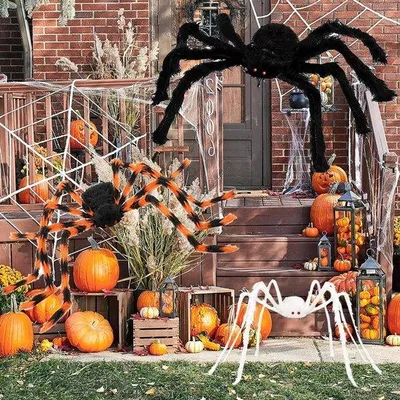 Produktbild von Famanu Halloween-Dekoration 3 Stück Spinnen - Gruselige Deko für drinnen und draußen