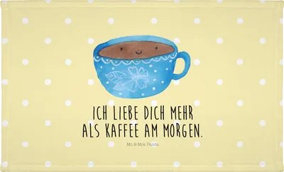 Produktbild von Mr. & Mrs. Panda Handtuch Kaffee Tasse - Gelb Pastell - Geschenk, Glücklich, Genuss, 50x100, frottee, gesichtstuch, Geschmack, Lustige Sprüche, Liebe, Flauschtuch