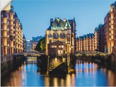 Produktbild von ARTland Wandbild, selbstklebend Hamburg Wasserschloss in Speicherstadt 2 Größe: 40x30 cm